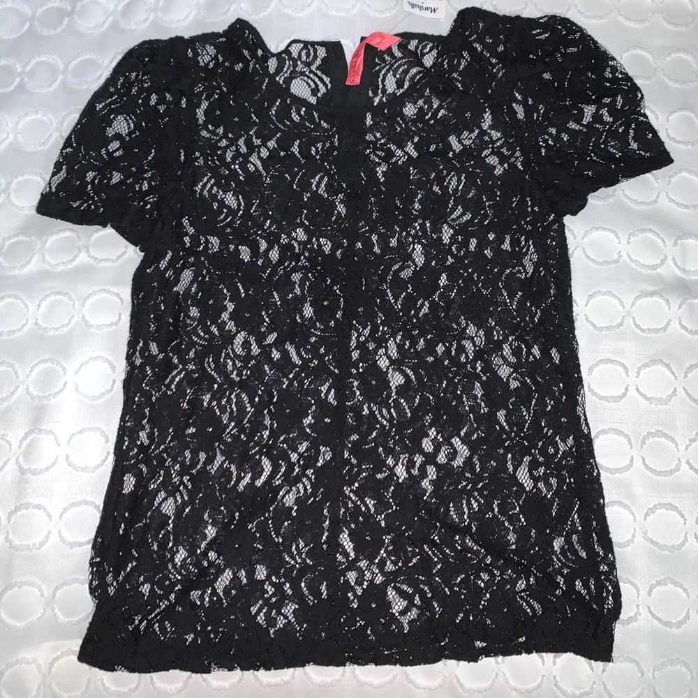 See-through black shirt